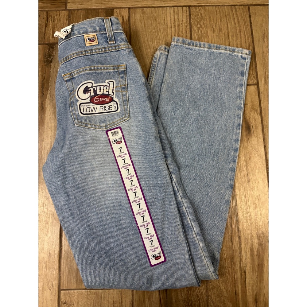 Cruel Girl Y2K Low Rise Slim Jeans Girls 7 Long Western NWT